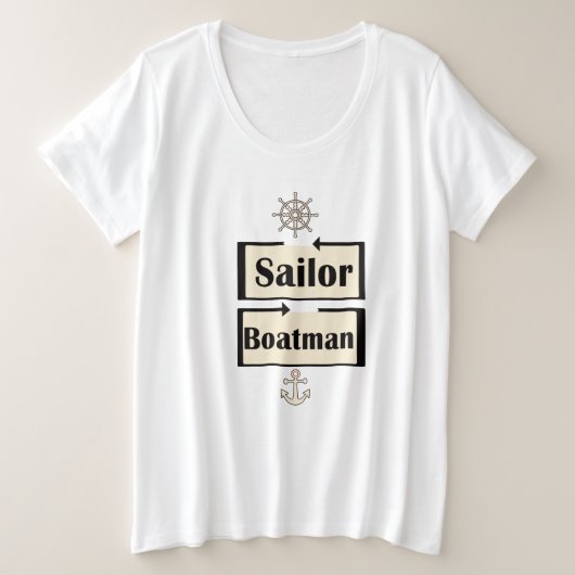 船乗り プラスサイズTシャツ (デザイン正面)