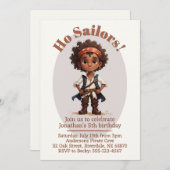 船乗り！ボーイパイレーツ誕生日招待状 招待状 (正面/裏面)
