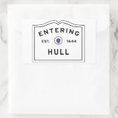 船体の町に入る 長方形シール (バッグ)