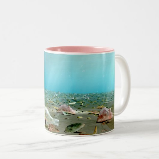 船内ボトル難破船マグカップ ツートーンマグカップ (正面右)