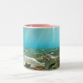 船内ボトル難破船マグカップ ツートーンマグカップ (中央)