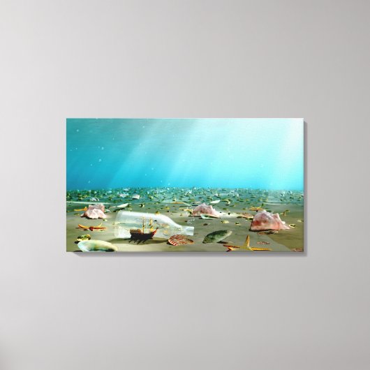 船内ボトル難破船 キャンバスプリント (正面)