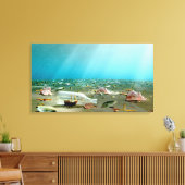 船内ボトル難破船 キャンバスプリント (インサイチュ (リビング))