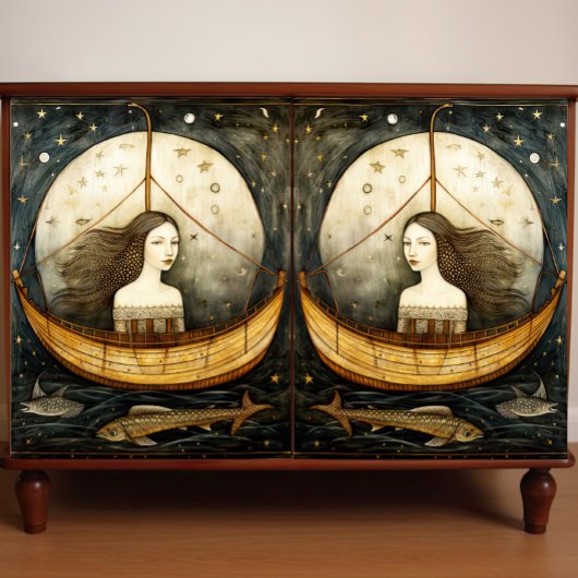 船初期のの切り離し絵画の人魚 薄葉紙