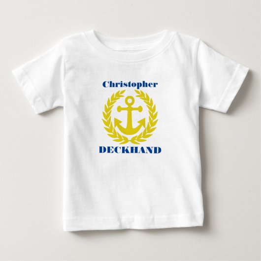 船名といかり ベビーTシャツ (正面)