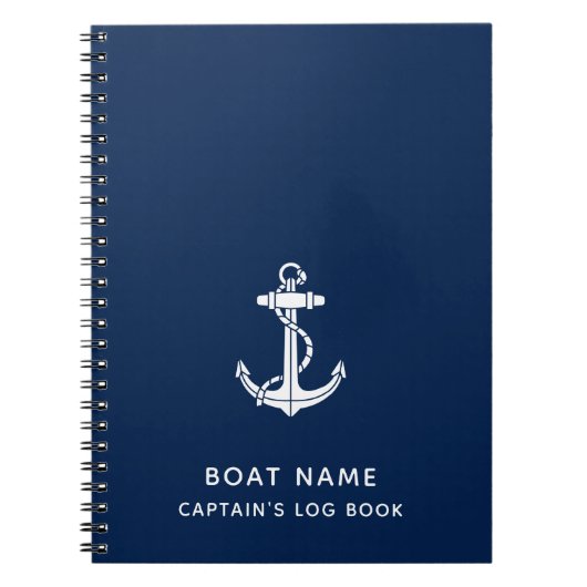 船名アンカークルーズ旅行船長ログ ノートブック (正面)