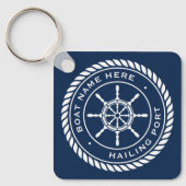 船名及び航海の寄港船の車輪 キーホルダー (正面)