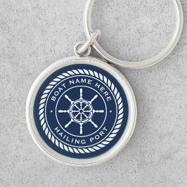 船名及び航海の寄港船の車輪 キーホルダー