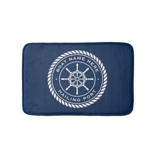 船名及び航海の寄港船の車輪 バスマット (正面)