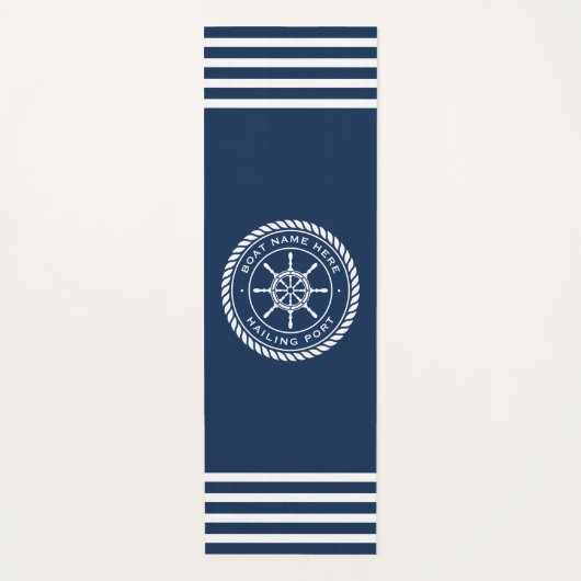 船名及び航海の寄港船の車輪 ヨガマット (正面)