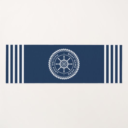 船名及び航海の寄港船の車輪 ヨガマット (正面(横))