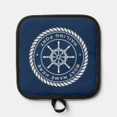 船名及び航海の寄港船の車輪 鍋敷き (正面)