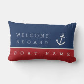 船名航海の付きいかり枕へようこそ ランバークッション (裏面)