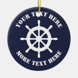 船員のための航海のな船の舵輪のクリスマスのオーナメント セラミックオーナメント