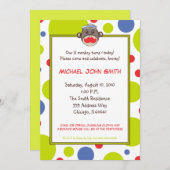 船員のソックス猿の誕生日のパーティの招待状 招待状 (正面/裏面)