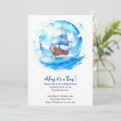 船員の歓迎：男の子航海のの赤ちゃんシャワー 招待状 (スタンド正面)