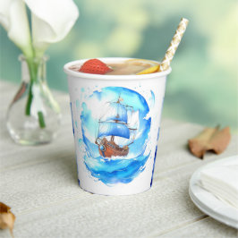 船員の歓迎：男の子航海のの赤ちゃんシャワー 紙コップ