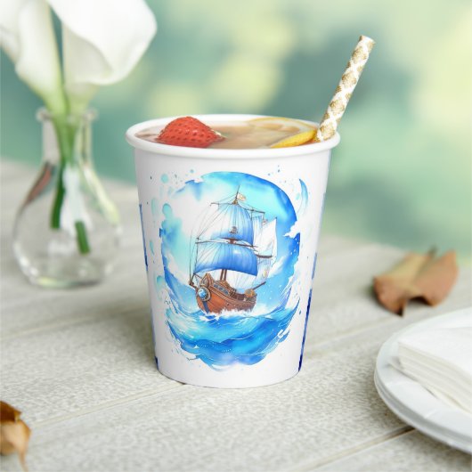船員の歓迎：男の子航海のの赤ちゃんシャワー 紙コップ (インサイチュ)