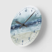 船員の霧-海岸線 ラウンド壁時計 (傾斜)
