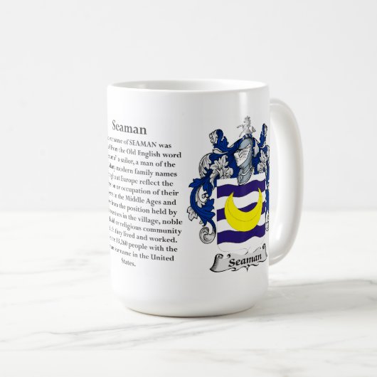 船員家族の紋章付き外衣 コーヒーマグカップ (正面右)