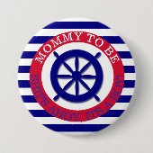 船型ハンドル、その男の子の赤ちゃんシャワーボタン 缶バッジ (正面)