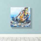 船壁デコ絵を描ア キャンバスプリント (インサイチュ (ウッドフロア))