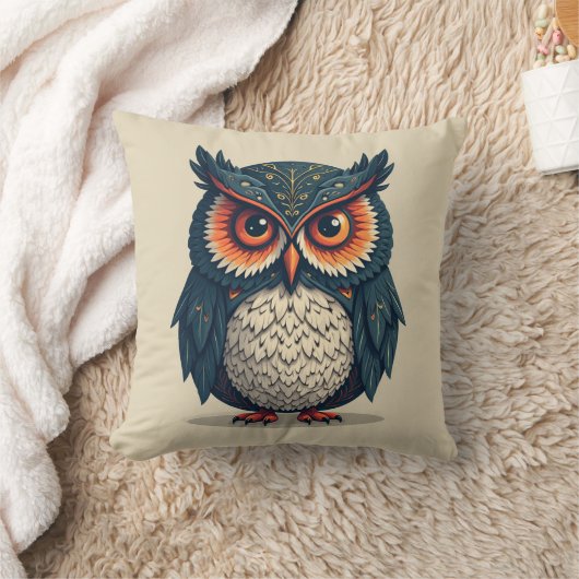 船尾フクロウ クッション (ブランケット)