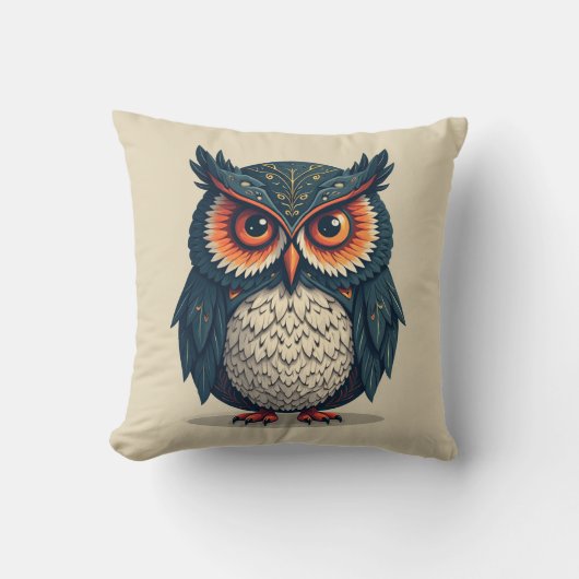 船尾フクロウ クッション (正面)