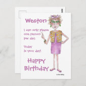 船尾ルディーレディ絵を描カリカチュア文字ポストカー ポストカード (正面/裏面)