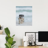 船底の瓶がビーチ |フロリダ ポスター (ホームオフィス)