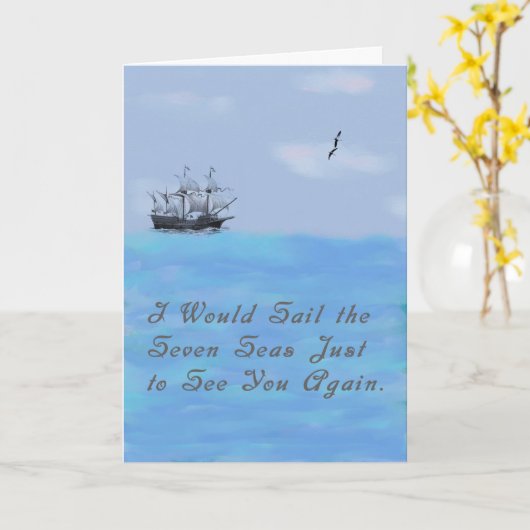 船恋しく思港と海のカード カード (黄色い花)