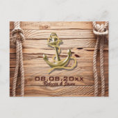 船着岸 木 ビーチ アンカー 海事 保存 日付 案内ポストカード (正面)