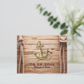 船着岸 木 ビーチ アンカー 海事 保存 日付 案内ポストカード (スタンド正面)