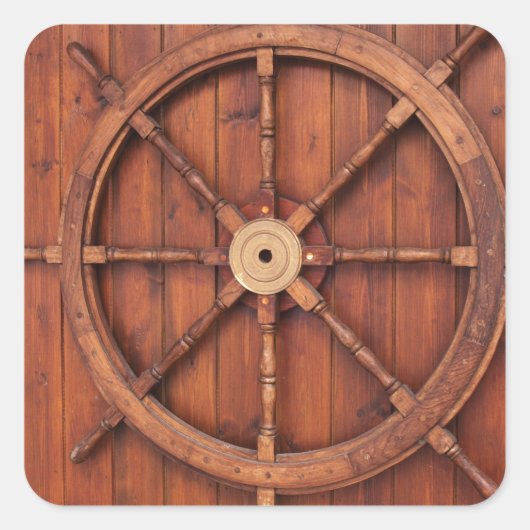 船素朴のヘルムホイール – 航海のヴィンテージ スクエアシール (正面)