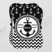 船結婚や船のいかり 招待状 (正面/裏面)