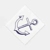 船航海のいかりネイビーブルーウェディングパーティー スタンダードランチョンナプキン (角)