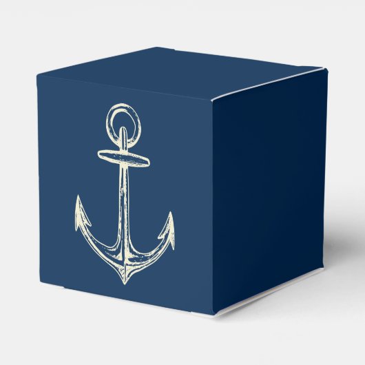 船航海のいかりネイビーブルー&ホワイトヴィンテージ フェイバーボックス (裏面サイド)