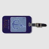 船航海のいかりパーソナライズされた ラゲッジタグ (正面横)