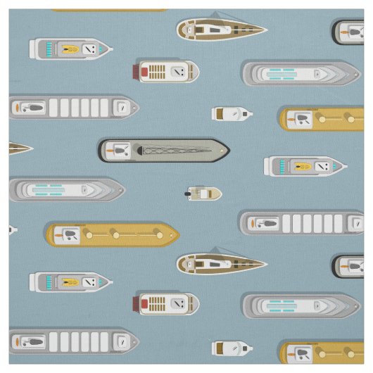 船航海のに浮かぶ青い川 ファブリック (見本)