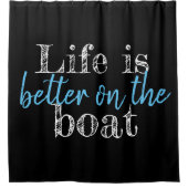 船航海ののレタリング シャワーカーテン (正面)