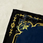 船航海のの車輪/いかりネービーブルー/金ゴールド ビーチタオル (インサイチュ)