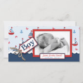 船航海のを送れ！誕生発表 案内状 (正面)