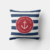 船航海のストライプのの枕の方が命だ クッション (裏面)