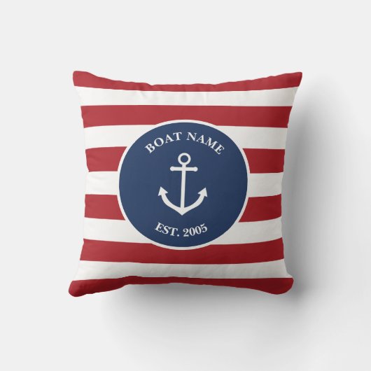 船航海のストライプのの枕の方が命だ クッション (裏面)