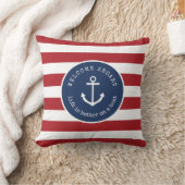 船航海のストライプのの枕の方が命だ クッション (ブランケット)