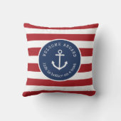 船航海のストライプのの枕の方が命だ クッション (裏面)