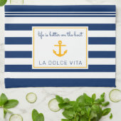 船航海のストライプの方が命が好い キッチンタオル (折り畳み)