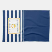 船航海のストライプの方が命が好い キッチンタオル (横)