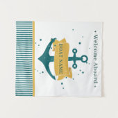 船航海のパーソナライズされた名 タペストリー (正面(横))