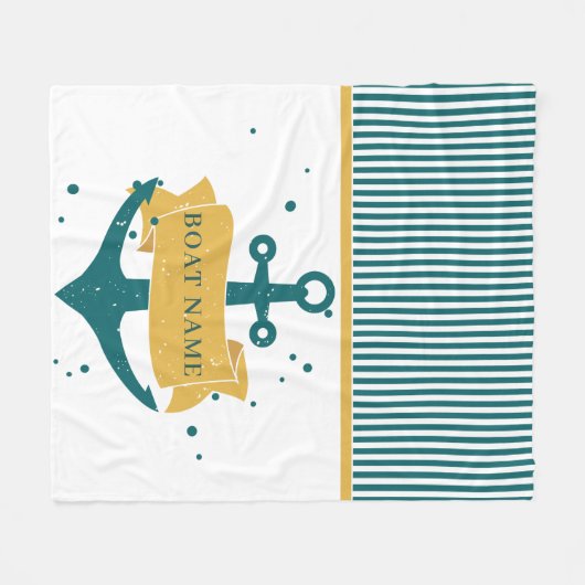 船航海のパーソナライズされた名 フリースブランケット (正面(横))